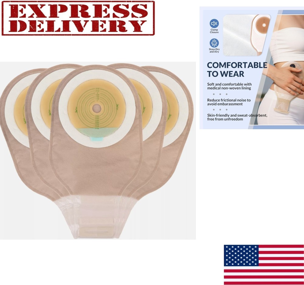 100 Pack Colostomy Bags One Piece 15-65mm Drainable Ostomy Bag Pouch Cut To Fit