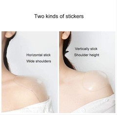 3 Pairs Anti Slip Large Soft Silicone Shoulder Pads Transparent Women Clothes