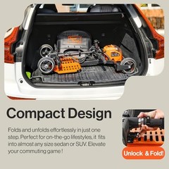 SuperHandy Passport Pro Mobility Scooter, Foldable Aluminum Frame – Orange/Black