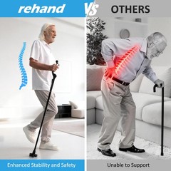 REHAND Upright Posture Walking Cane,Self Standing Cane for Walking,Folding
