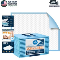 Super Absorbent Disposable Chux Pads 23×36 for Adults, Kids & Pets – 50 Count