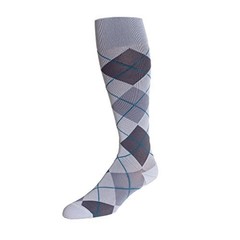 Dr. Comfort Argyle Patterned Knee High, Nylon/Spandex, 15-20mmHg (Size: S) Smoke