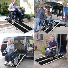 6ft Folding Aluminum Mobility Scooter Carrier Wheelchair Ramp 72″ x 28″ 600lbs