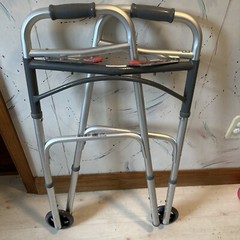 DRIVE 1 EA 10210-4ASM Deluxe Adult Folding Walker, Two Button with 5″ Wheels, lb