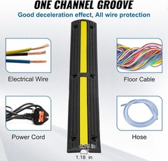 Heavy Duty Rubber Cable Protector Ramp 4 Pack 1 Channel for Indoor Outdoor Use