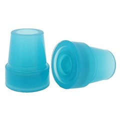 Pair Glow in The Dark Cane Tips 3/4 Inch 19mm Blue Replacement Rubber Ferrules