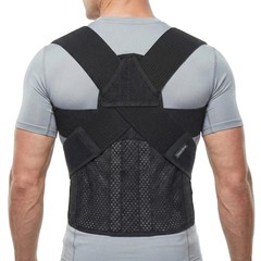 TitanGuard Full Back Posture Corrector for Men – M(Waist:32.7″-41.7″), Black