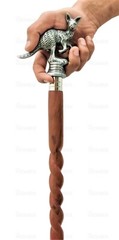 NewAntique Brass Aluminium Kangaroo Hand Handle Walking Wooden Stick Cane Style