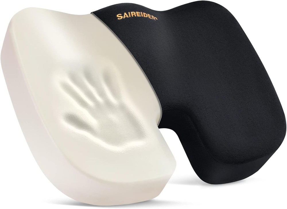 SAIREIDER Office Chair Cushion, Car Seat Cushion, Memory Foam Coccyx Cushion Pad