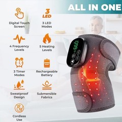 660nm Red Light & 850nm Near Infrared Light Therapy Heated Knee Massage Brace