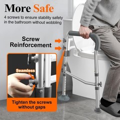 DePango Toilet Safety Rails for Elderly, Adjustable Handicap Toilet Seat with…