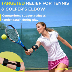 FlexaMed Tennis Elbow Counterforce Brace Strap – Golf, Pickleball Gym Support