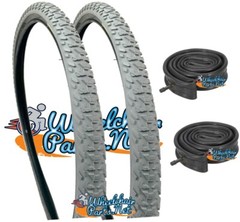 24 X 1-3/8″ PRIMO ALL TERRAIN KNOBBY TREAD PNEUMATIC TIRE AND AIR TUBES