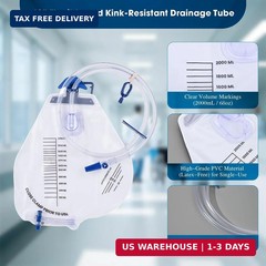 Urinary Drainage Bag 2000ml, 5 Pack Catheter Bags for Women and Men | Enhanced A