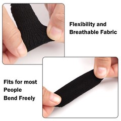 10 Pcs Black Finger Sleeves Compression Brace Splint Arthritis Sports Protector