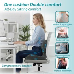 Ergonomic Seat Cushion,Office Chair Cushion with Lumbar Support Pillow,Car Or…
