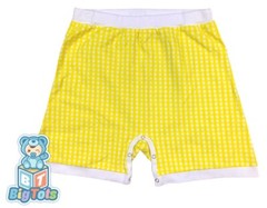 Adult snap crotch shorts Yellow check baby gingham print