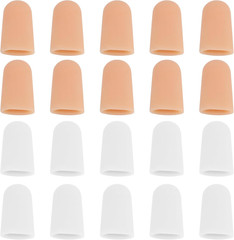 20 Pcs Gel Finger Cots Protector, Silicone Finger Protector Sleeve Support, W…