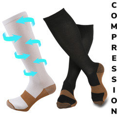 Men Women 15-20mmHg Knee High Compression Socks Calf Support Tube Stockings