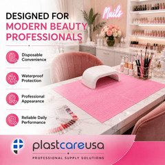 Pink Disposable Dental Bibs 13″X18″ – 3 Ply Waterproof Tattoo Bib Sheet for Pati