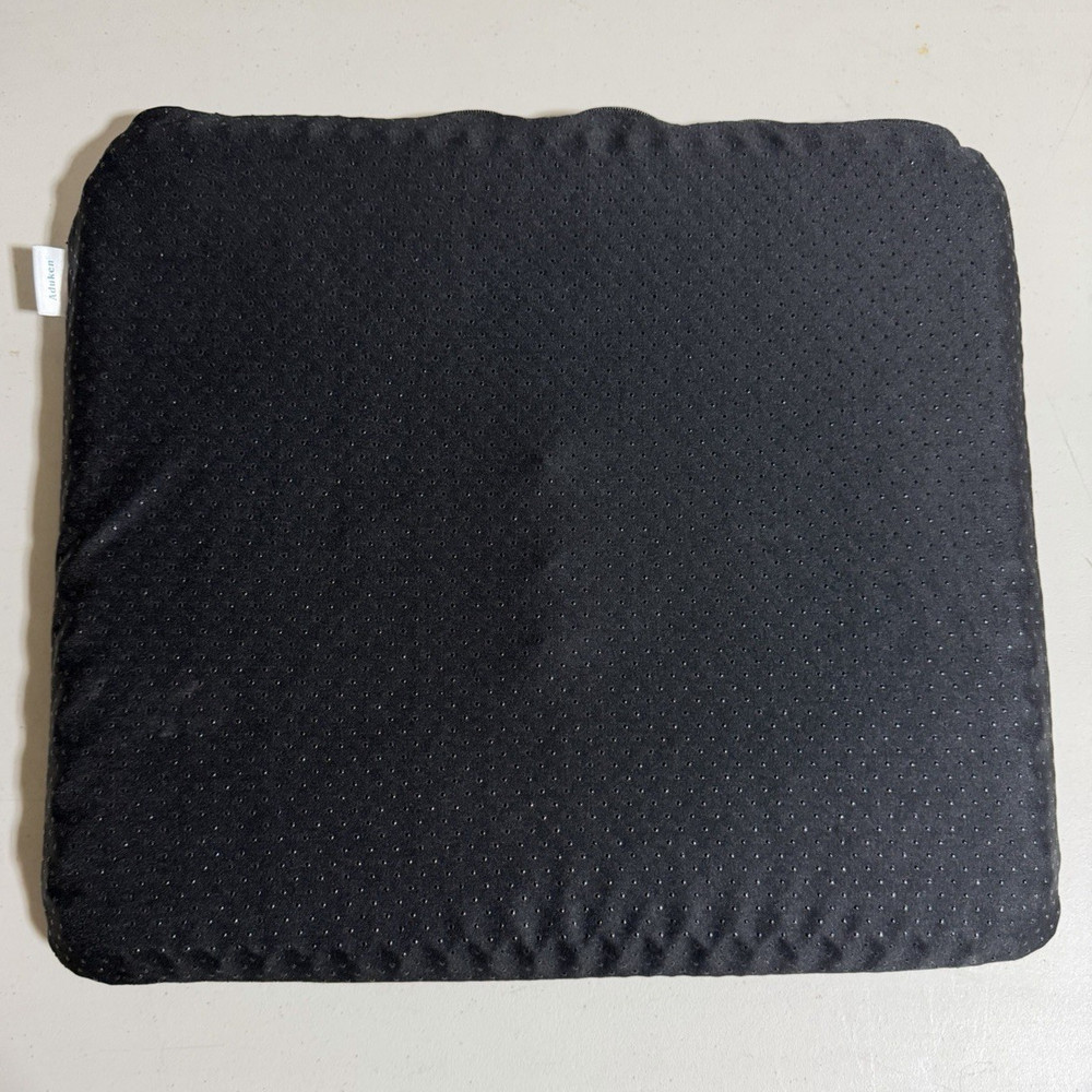Addken Seat Cushion Black w/ Removable Zip Cover & Blue Gel Grid Insert