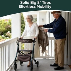 Foldable Rollator Walker Rolling Walker with Seat for Seniors Max 300 Lb Limit