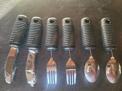 Set Adaptive Weighted Silverware Utensils Parkinsons Tremor Arthritis Easy Grip