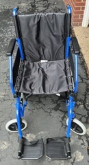 Monicare Transport Folding Wheelchair Flip Back Arm Swing Away Footrest 300lbs.