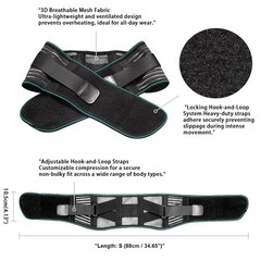 Adjustable Lumbar Support Belt 4 Steel Stays-Lower Back Brace for Pain Relief