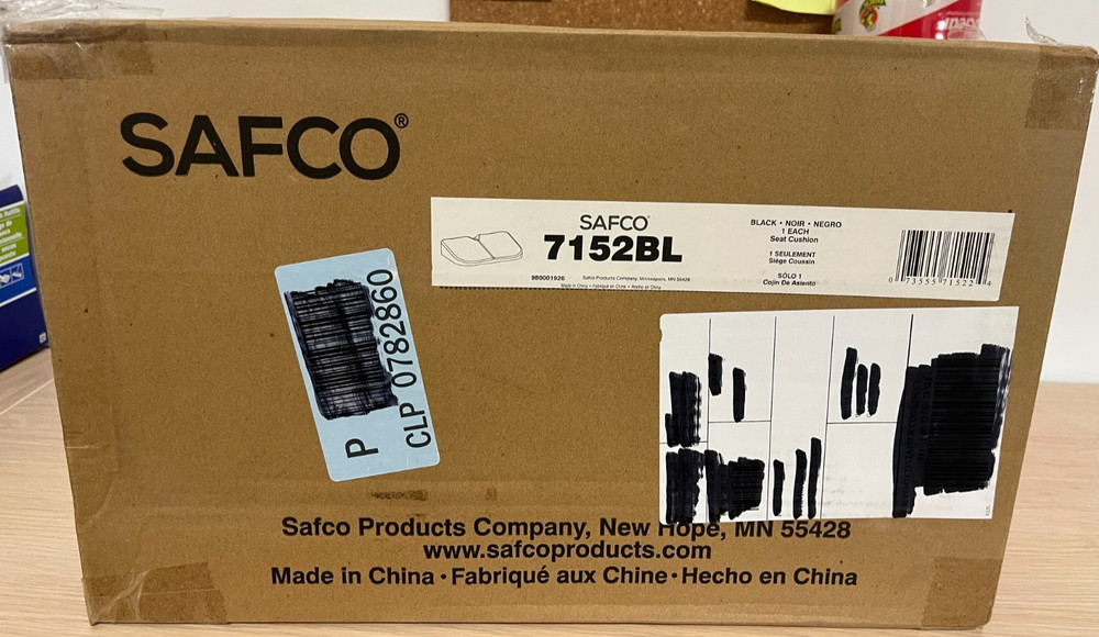 Safco, SoftSpot Seat Cushion, 15.5 x 10 x 3, Black (7152BL)