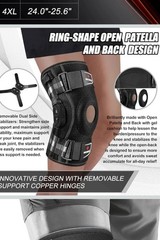 NEENCA Professional Knee Brace Knee Pain Hinged Knee Support 3xl-4xl HX035