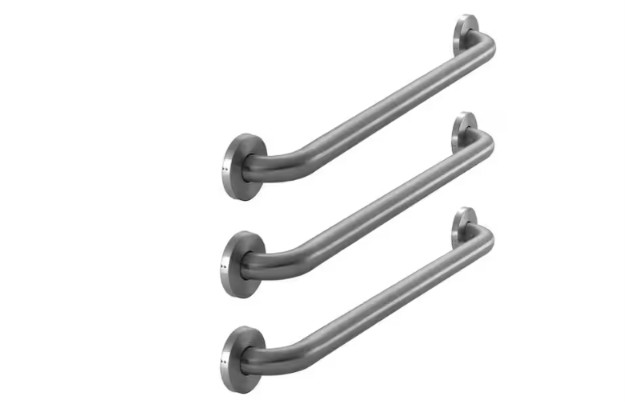 Brushed Stainless Steel Grab Bar 24 in ADA Bathroom Safety Rail 3-Pack Combo