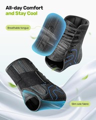 Quick Lace Up Ankle Brace with 2 Metal Support Stays, Breathable Stabilizer f…