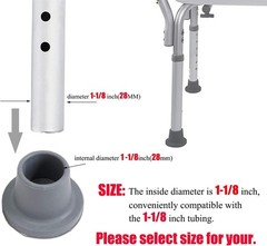 Non-Skid Replacement Feet for Shower Chairs – 1-1/8” Grey Rubber Tips