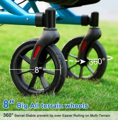 WALK MATE ROLLATOR Mobility Walker.. Seat & Backrest Cup Holder 8”Wheels Bag