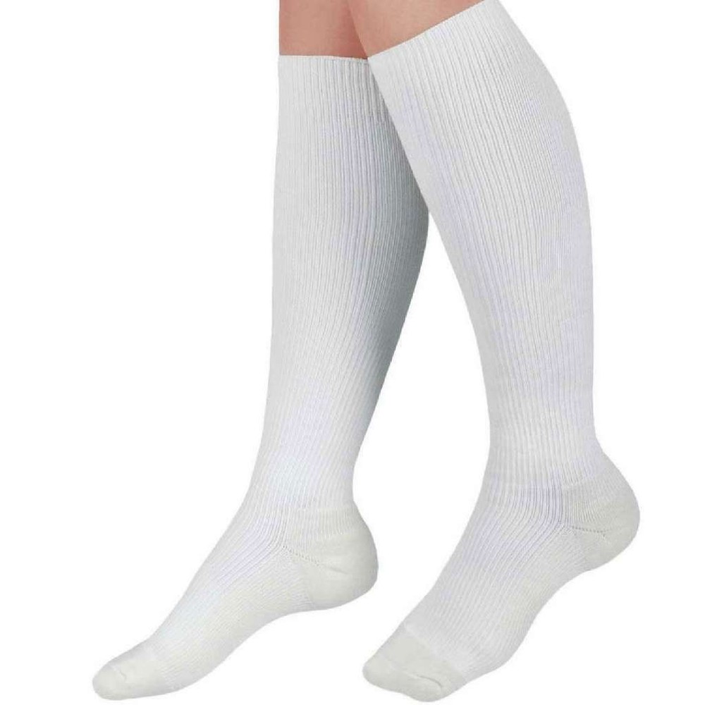 CURAD Compression Short Dress Socks Nylon/Spandex/Cotton White Size C Short