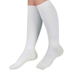 CURAD Compression Short Dress Socks Nylon/Spandex/Cotton White Size C Short