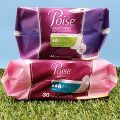 (2) Poise Pads 30 (Regular Length -Light) & Liners 44 (Long Length -Very Light)