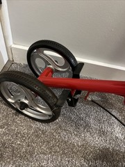 ELENKER Red/Black 4-Wheel Knee Walker Scooter, Adult, Handbrakes