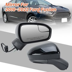Right Passenger Side Mirror Compatible with Ford Fusion 2016 R-3 Pins Black
