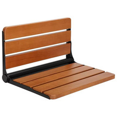 16 In. Foldable Wooden Shower Seat for inside Shower, 400 Lb. Max Load Wall Moun