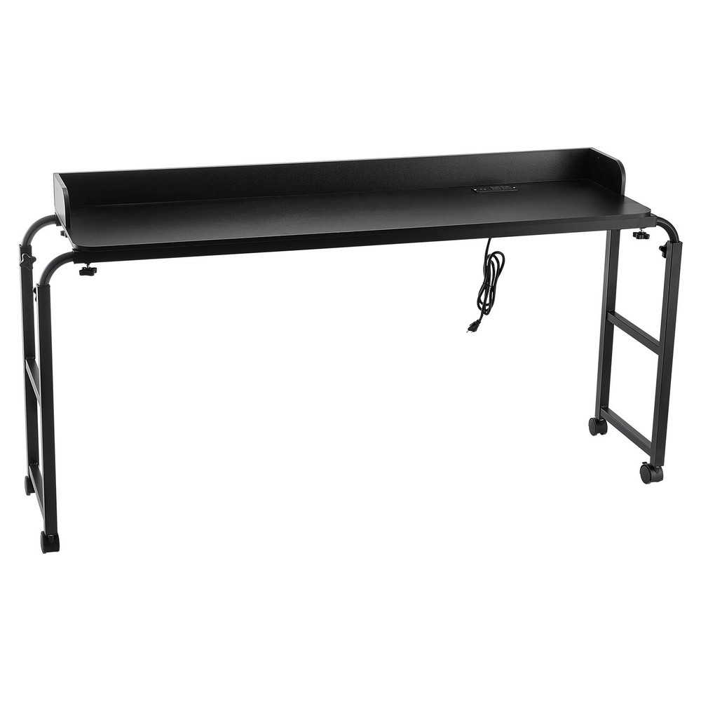 Uimoso Adjustable Overbed Table with Wheels and Built-in Power Outlet