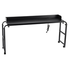 Uimoso Adjustable Overbed Table with Wheels and Built-in Power Outlet