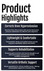 Knee Cage Orthosis. Adjustable, Size Medium. Support For Knee Hypertension.