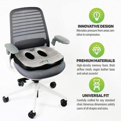 Socket Seat Cushion for Sit Bone and Back Pressure Relief, Butt, Tailbone, Hip,