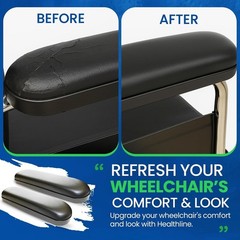 Stylish and Comfortable Black Vinyl 10″ Wheelchair Armrests – Easy DIY Upgrade