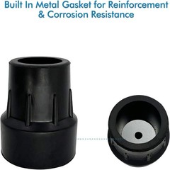 Metal Reinforced Skid-Resistant Cane Tips – Fits 1″ Diameter Canes, Pack of 2
