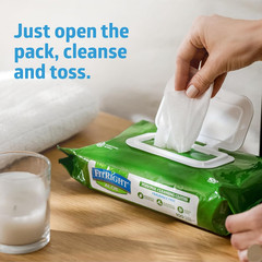 Fitright Aloe Personal Cleansing Cloth Wipes, Scented, Pack of 48, 8 X 10 Inch A