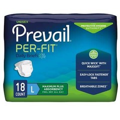 Prevail Per-Fit Unisex Incontinence Briefs Adult Diapers W/ Tabs Max Absorbency