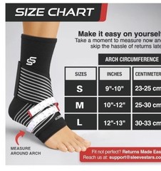 Sleeve Star Ankle Support Sprained Ankle Planter Fasciitis Large Black Sealed